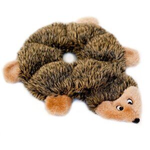 Zippy Paws Plush Loopy No Stuffing Squeaky Hedgehog Medium Dog Toy